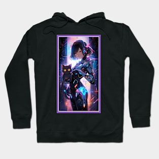 Anime Cute Cat Girl | Quality Anime Girl Artwork | Sci-Fi Manga Girl Anime Art Hoodie